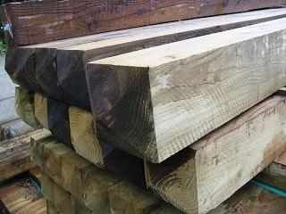 2.1m x 150mm x 150mm treated softwood post
